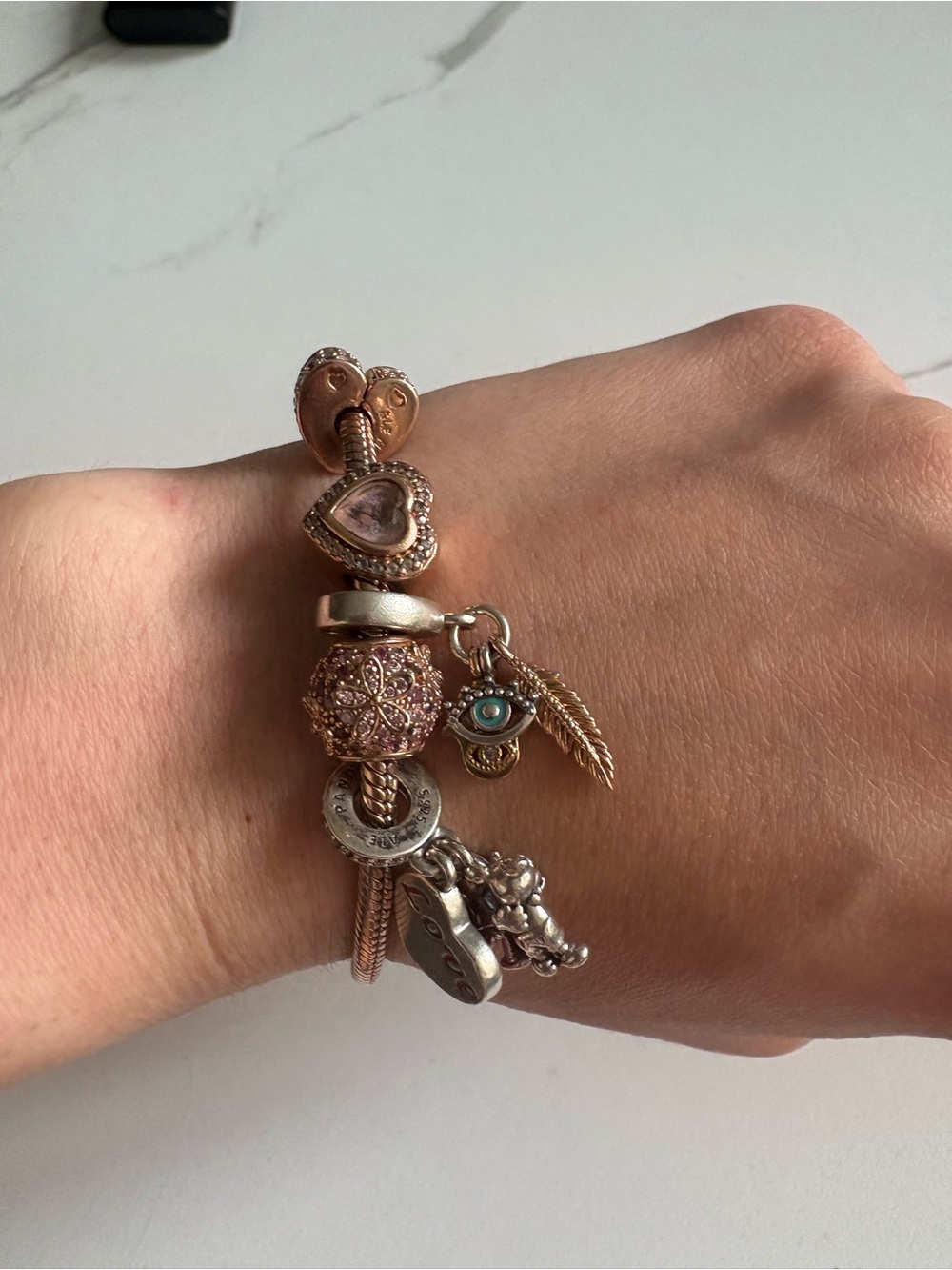 Rose Gold Pandora Charm Bracelet - Picture 3 of 13